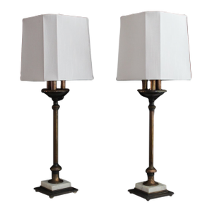 Mid 20th Century Copper Empire Style Table Lamps-