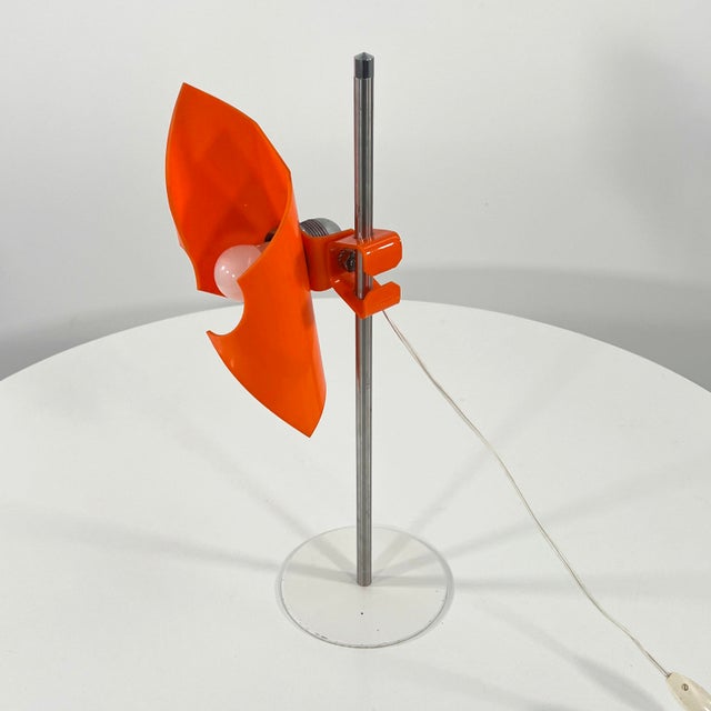 Orange Space Age Adjustable Orange Desk Lamp, 1970s For Sale - Image 8 of 9