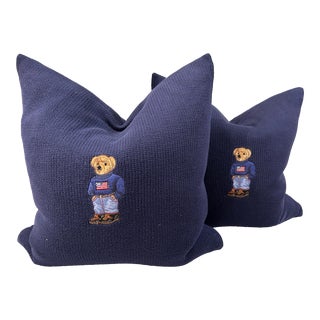 Ralph Lauren Polo Bear Throw Pillow, a Pair For Sale