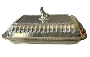 Antique Egyptian Revival Hotel Silver Mappin & Webb Covered Entree Vegetable Dish