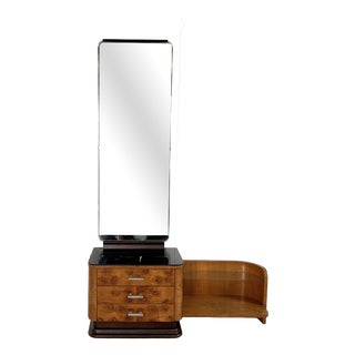 Vintage Burl Walnut Dressing Table by Jindřich Halabala for Up Závody, 1957 For Sale
