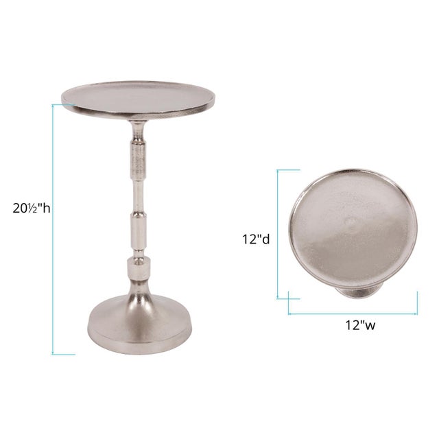 Kenneth Ludwig Chicago Candlestick Nickel Martini Table For Sale - Image 4 of 5