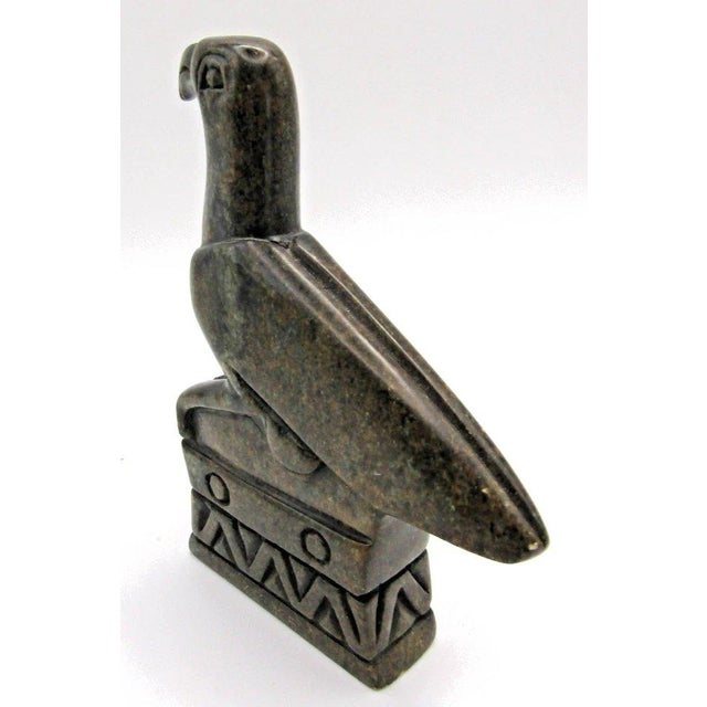 Hand Carved Great Zimbabwe Bird Soapstone Sculpture by Shona Artisan Takesure For Sale - Image 11 of 12