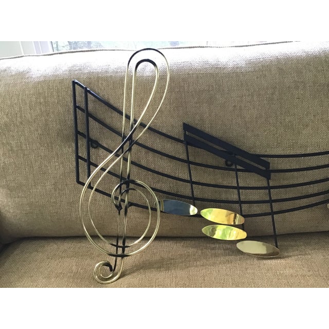 Gold Curtis Jere Signed Vintage Wall Sculpture in the Shape of Musical Notes For Sale - Image 8 of 13