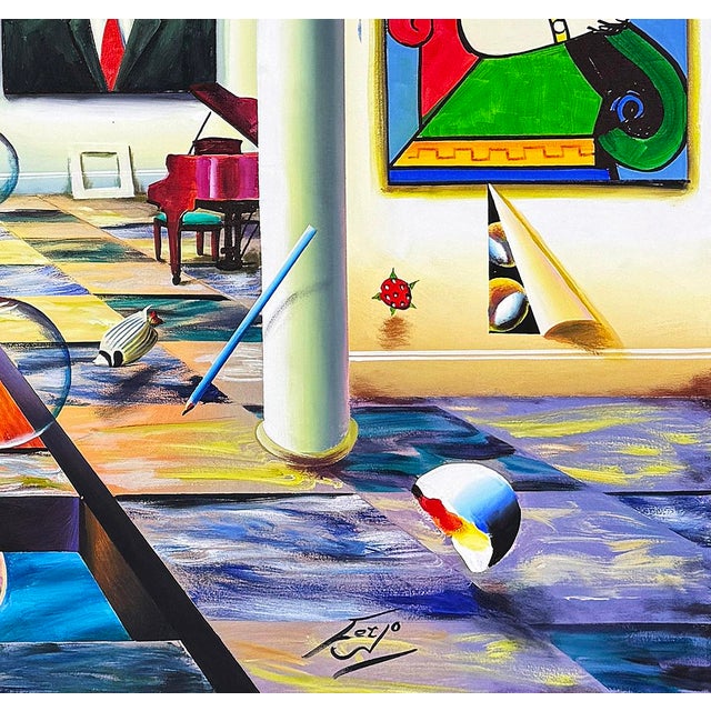 Original oil painting on canvas. Hand signed lower front by Ferjo. Canvas image size 49 x 69 inches. Canvas is not...