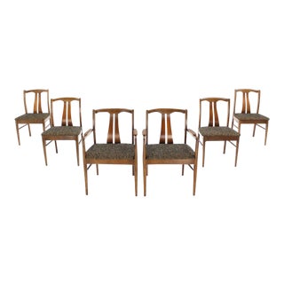 Mid-Century Modern Walnut Dining Chairs Set of 6 For Sale