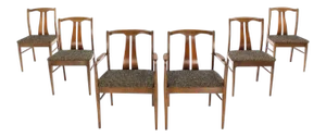 Mid-Century Modern Walnut Dining Chairs Set of 6