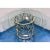 Original Retail $3411, stylish Caracole Organic Modern Around The Reef Dining Table, silver finished base, beveled glass...