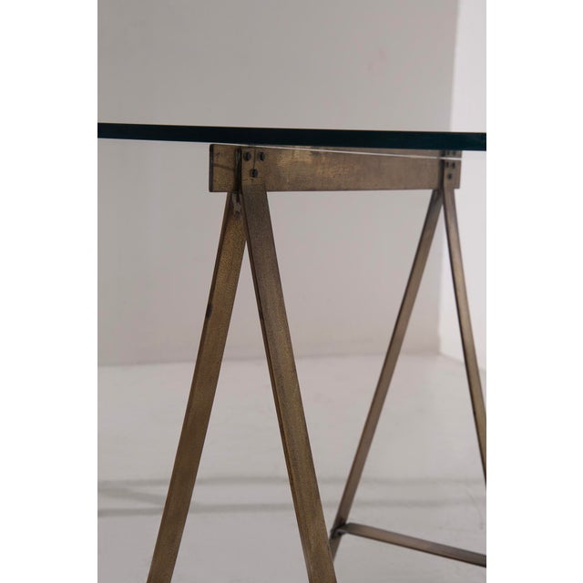 Dining Table Model Cavalletto in Brass by Luigi Caccia Dominioni, 1970s For Sale - Image 10 of 10