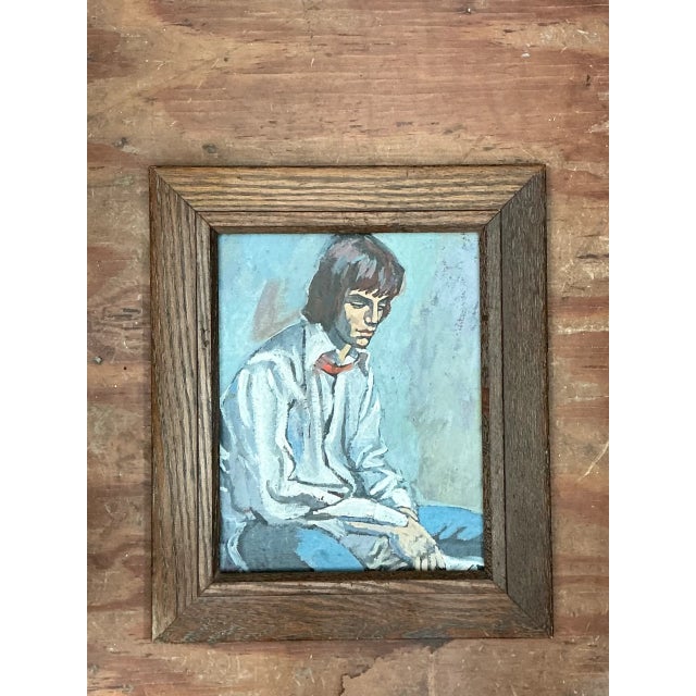Vintage Portrait Painting of Man For Sale - Image 9 of 12