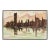 Lee Reynolds Style Green and Brown Mid-Century Modern Cityscape Skyline Painting For Sale