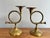 Bring vintage elegance to your Christmas dinner table with this lovely pair of solid brass French horn candlestick...
