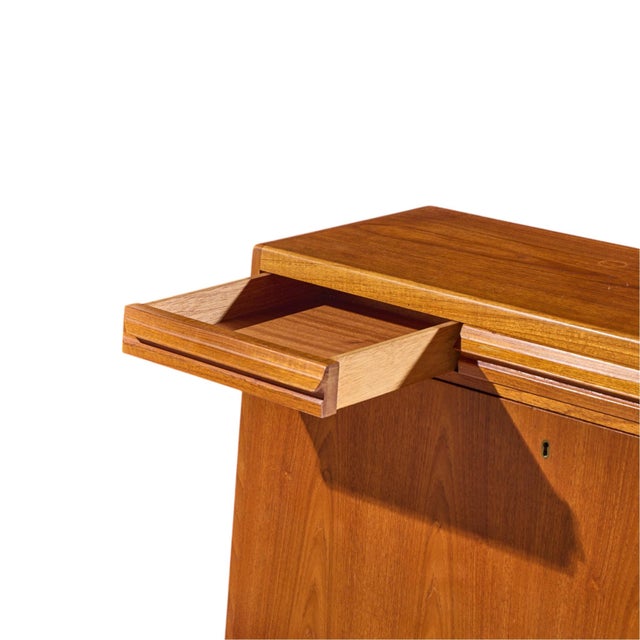 Erling Torvits Mid Century Danish Teak Secretary Desk For Sale In Chicago - Image 6 of 12