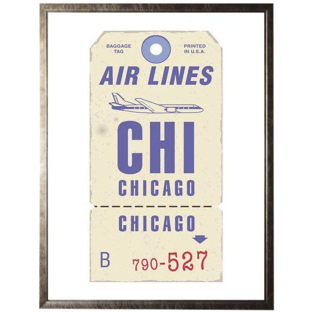 Chicago Travel Ticket - 13.5" X 17.5" For Sale