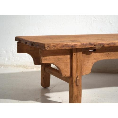 Antique Chinese Qing Dynasty Kang Table in Pine For Sale - Image 5 of 10