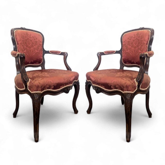 Louis XV Oak Armchairs, Set of 2 For Sale - Image 5 of 5