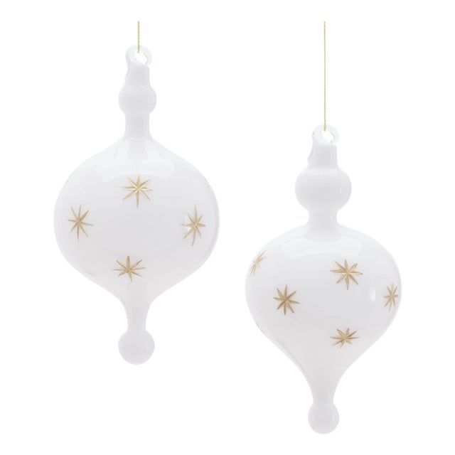 Glass Ornament Set of 6 For Sale