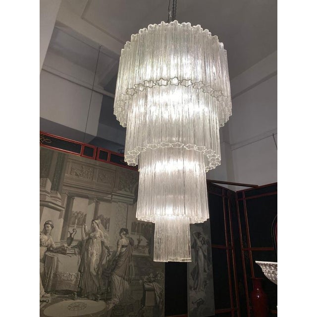 Glass Italian Murano Glass Tronchi Chandeliers, 1990, Set of 2 For Sale - Image 7 of 10