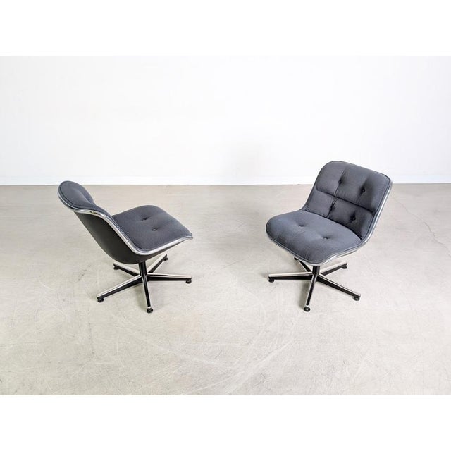 Gray Executive Chairs by Charles Pollock for Knoll Intenational, Set of 2 For Sale - Image 8 of 13