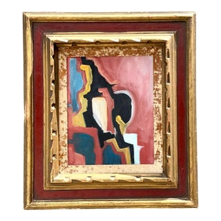 Vintage Original Abstract Oil on Canvas For Sale