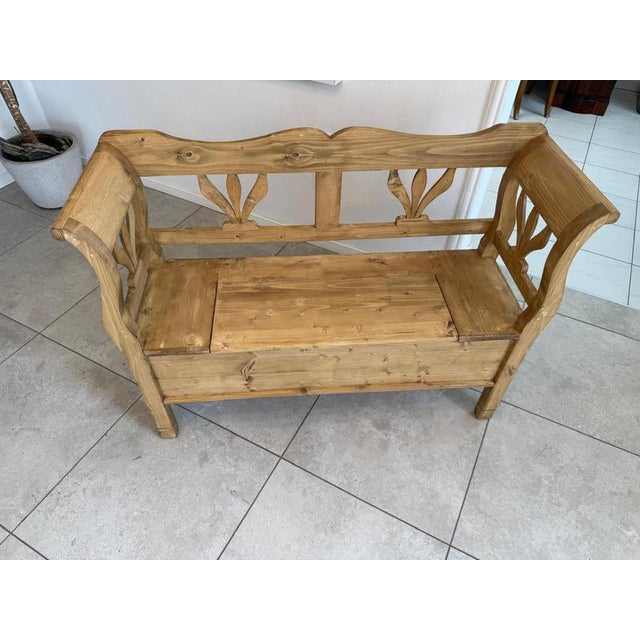 Biedermeier Storage Kitchen Bench in Spruce Wood For Sale - Image 9 of 10