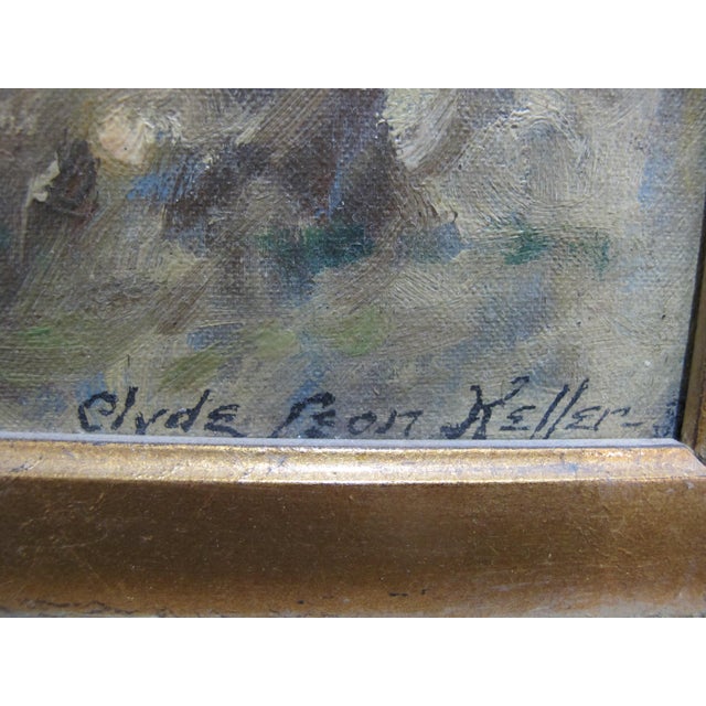 Impressionist Clyde Leon Keller Signed Hillside Landscape Oregon Oil Painting Gilt Frame For Sale - Image 3 of 11