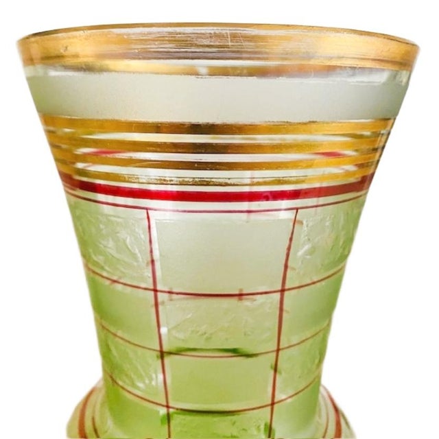 1930s Art Deco Booms Green Glass Vase from Rupel, 1930s For Sale - Image 5 of 9