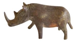 Vintage African Medium Bronze Alloy Thin Nosed Rhino