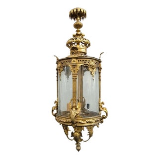 20th Century Gilt Bronze Lantern For Sale