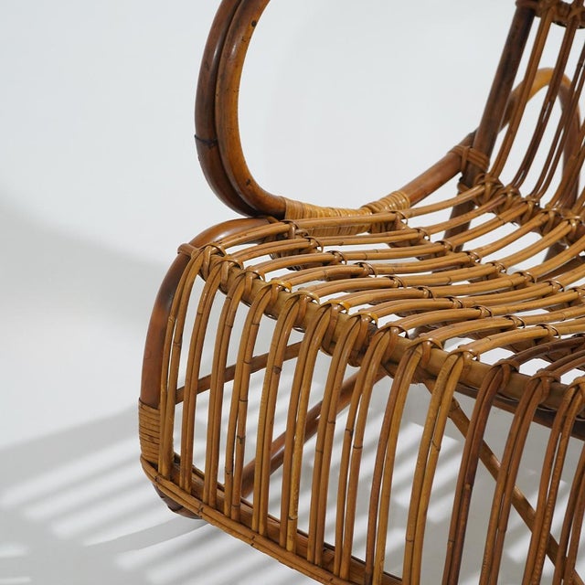 Rattan Lounge Chair, 1950s For Sale - Image 11 of 13