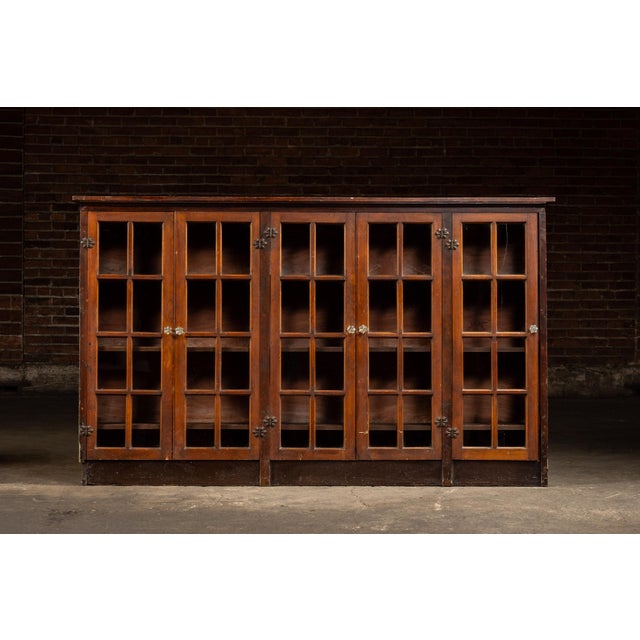 Early 20th Century Mission-Style Display Case With Glass Doors For Sale - Image 4 of 13