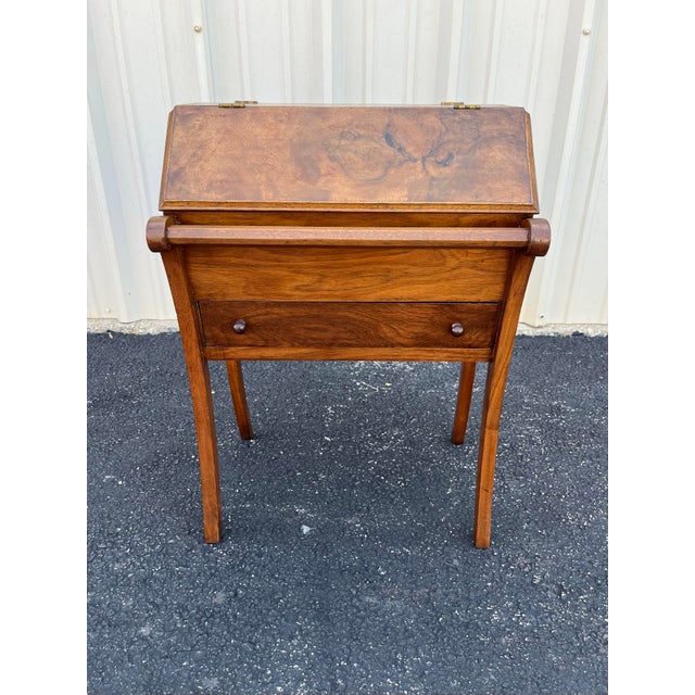 Antique Walnut and Burlwood Dough Box or Storage Table For Sale - Image 6 of 12