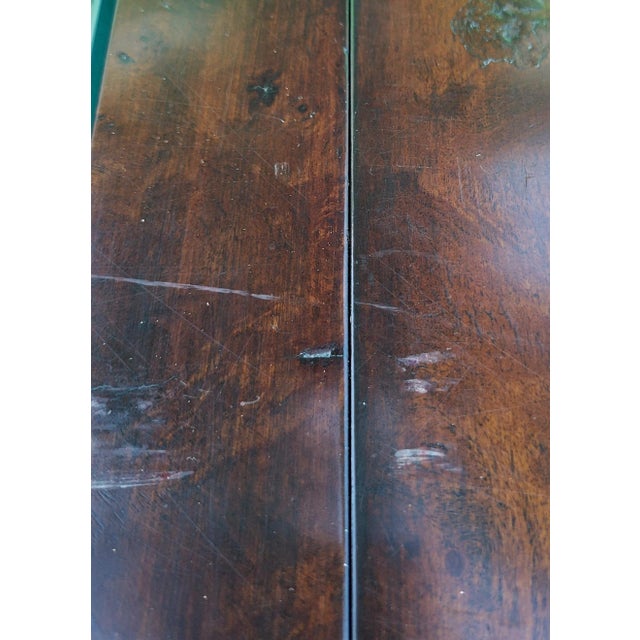 1980s Vintage Mastercraft Style Huge Fretwork Brass Glass Dark Wood Extension Dining Room Table For Sale - Image 17 of 17