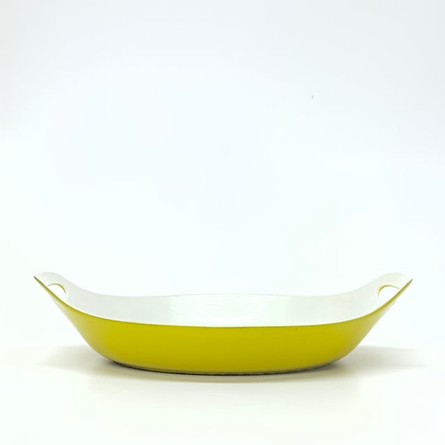 Michael Lax Oversized Yellow Enamel Paella Pan by Copco Denmark For Sale - Image 4 of 7