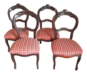 Antique Italian Wooden Chairs, 1900s, Set of 4