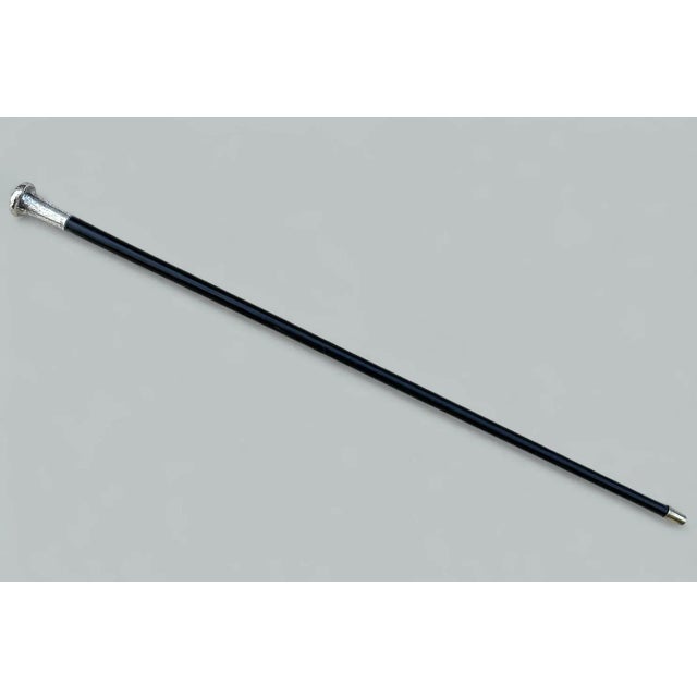 Metal Antique Vintage Wooden English Walking Stick Dress Cane Sterling Silver 1923 For Sale - Image 7 of 7