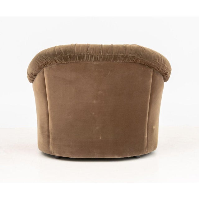Italian Velvet Upholstered Armchair, 1970s For Sale In New York - Image 6 of 6