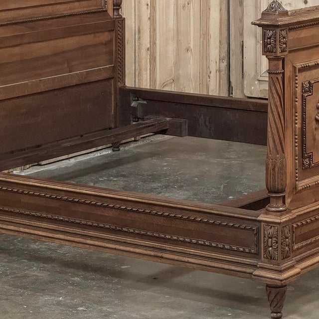 19th Century French Louis XVI Walnut Bed For Sale - Image 11 of 18