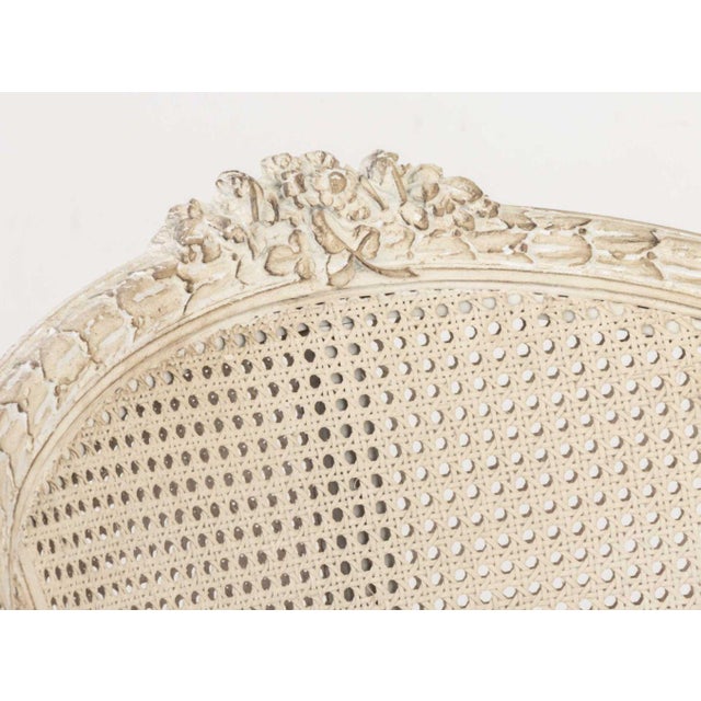Louis XVI Style Caned Tete-a-Tete Chaise Longue For Sale - Image 9 of 10