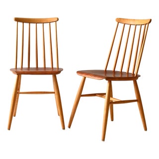 Set of Scandinavian Chairs in Beech and Mahogany by Ilmari Tapiovaara, 1950s For Sale