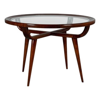 Round Walnut Coffee Table by Nicolay Diulgheroff, Italy, 1950s For Sale
