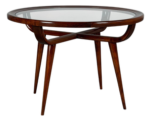 Round Walnut Coffee Table by Nicolay Diulgheroff, Italy, 1950s