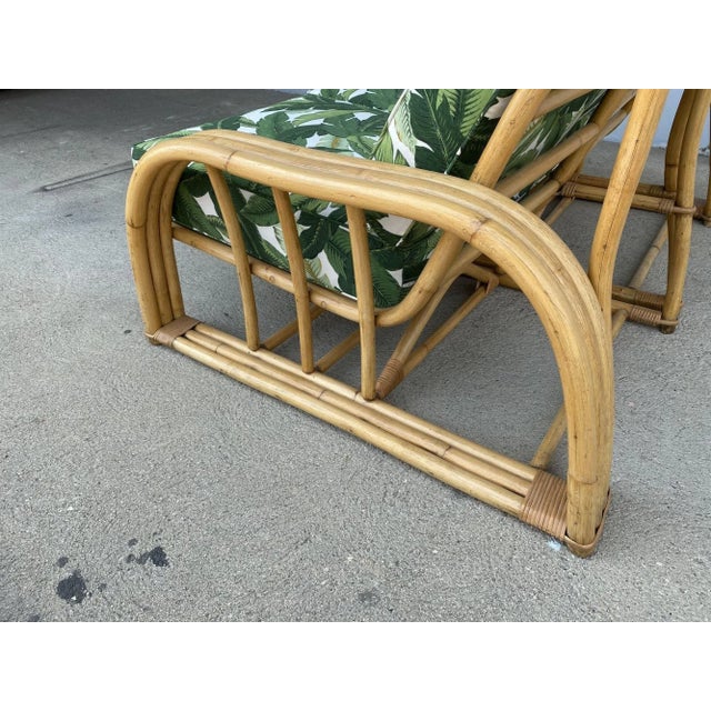 Restored Vintage Paul Laszlo Rattan Three Strand Sectional Settee Sofa For Sale - Image 11 of 13