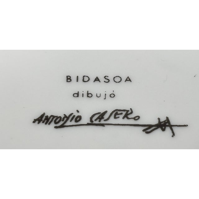 Vintage Spanish Bidasoa Bullfighting Porcelain Plates by Antonio Casero Set of 8 For Sale - Image 10 of 11