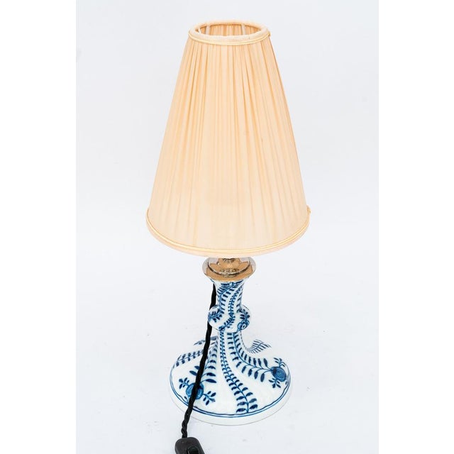 Table Lamp with Fabric Shade from Meissen Porcelain, Germany, 1950s For Sale - Image 10 of 16