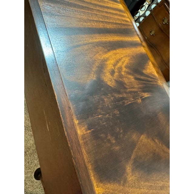 Burnt Umber Late 20th Century Louis XVI Revival Style Cylinder Roll-Top Desk For Sale - Image 8 of 11