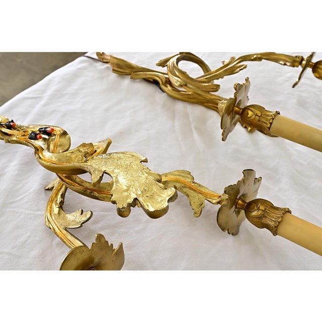 18th Century French Pair of Period Louis XV Wall Sconces For Sale - Image 11 of 12