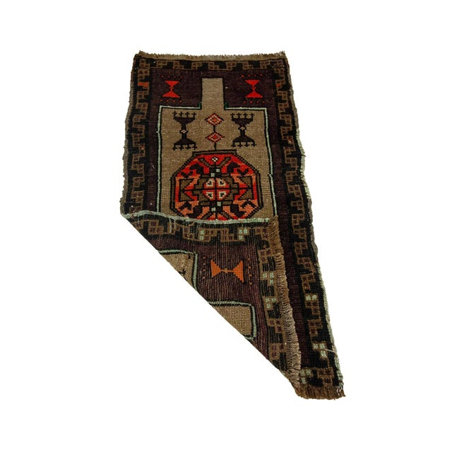Mid-Century Modern Vintage Brown Turkish Rug For Sale - Image 3 of 4