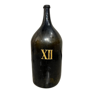 Large Antique French Hand Blown and Painted Wine Bottle, Normandy, Circa 1880s