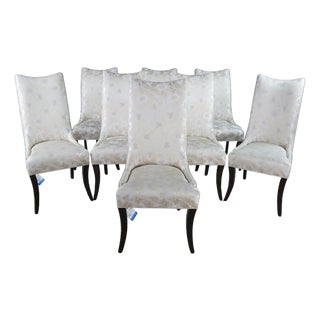 Set of 8 Late 20th Century Art Deco Style Designmaster Nassau Side Chair III Sunburst Upholstery For Sale